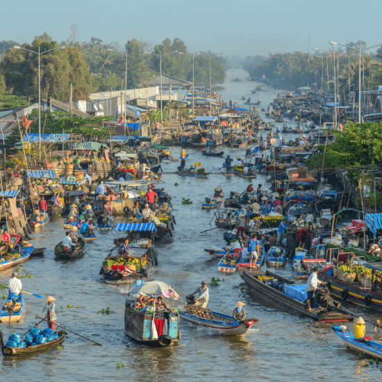 Marché flottant sur le Mekong