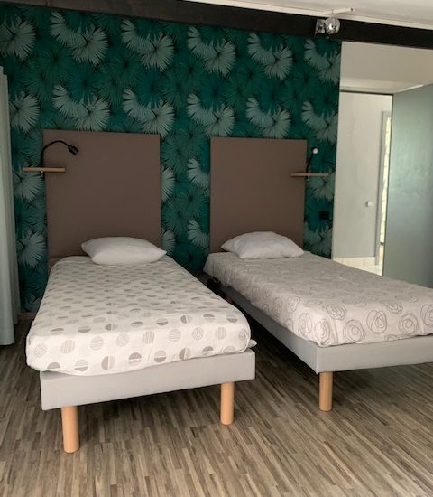 La chambre avec 2 lits